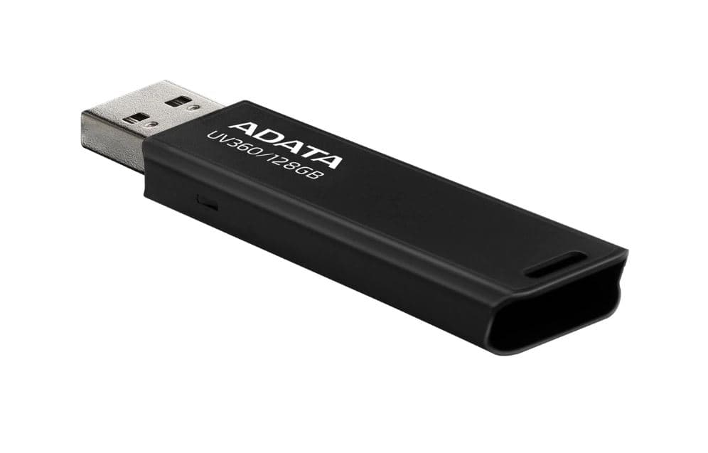 MEMORIE USB 3.2 ADATA 128 GB, retractabila, carcasa metalica, negru, "AUV360-128G-RBK" — miniatură