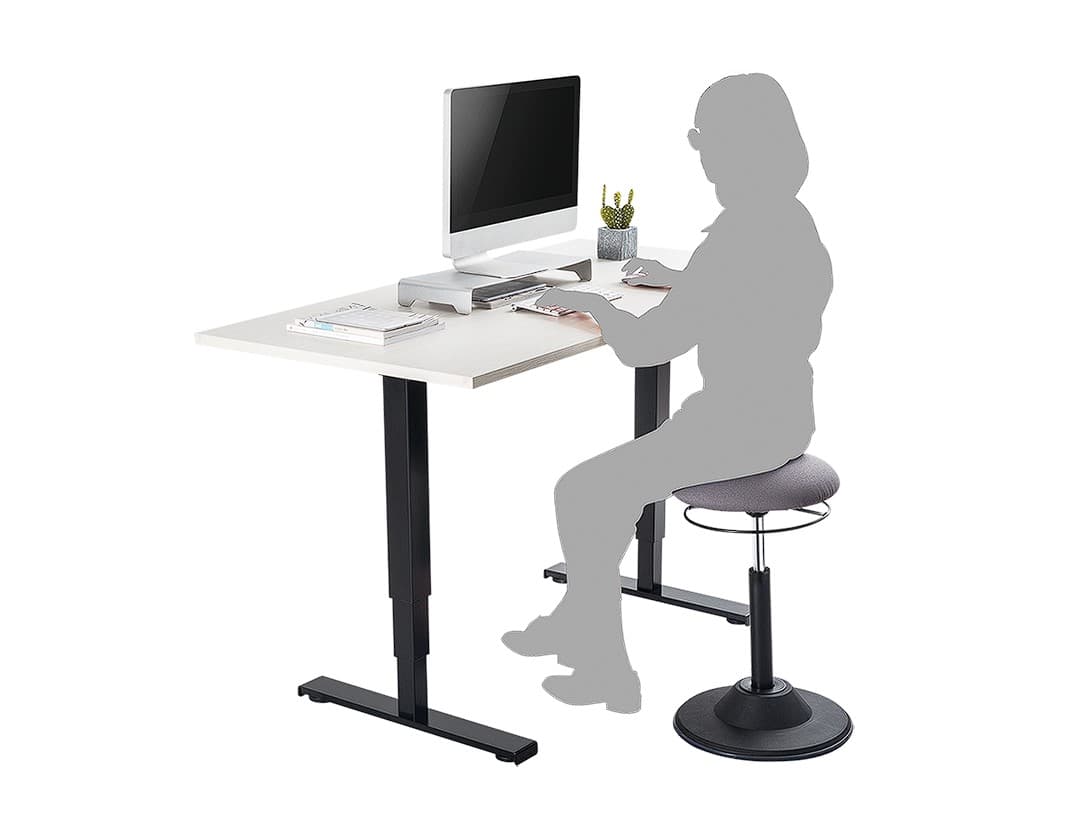 Scaun ergonomic reglabil pe inaltime, tapitat, reglare arc cu gaz, black, "EO0022" — miniatură
