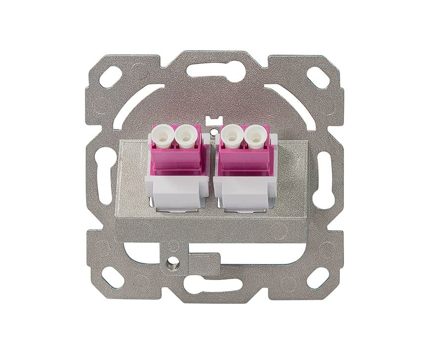 PRIZA LC duplex cu 2 iesiri, LOGILINK pt. cablu fibra optica, LC OS2 OM2/OM3/OM4/OM5, plastic cu mansoane ceramice, 1 buc., aplicabila, capace de praf, "NK4024" — miniatură