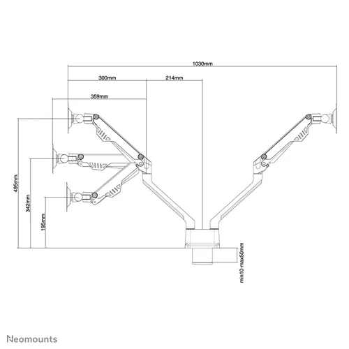 Neomounts Screen TV Desk Clamp Full Mot 10"-32" "FPMA-D750DBLACK" — miniatură