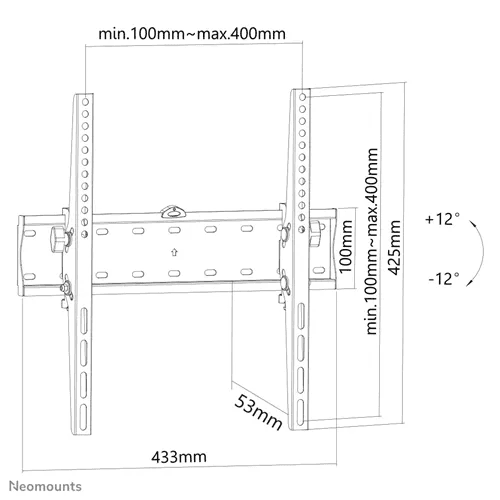 Neomounts Screen TV Wall Mount Tilt 32"-55" "FPMA-W350BLACK" — miniatură