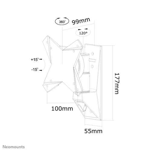 Neomounts Screen TV Wall Mount 2 Pivots 10"-30" "FPMA-W812" — miniatură