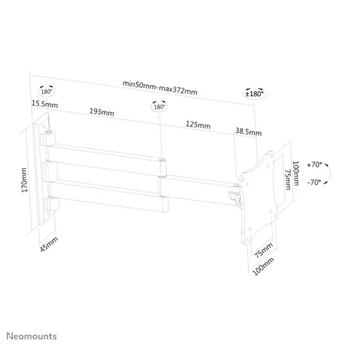Neomounts Screen TV Wall Mount Full Mot 10"-27" "FPMA-W830BLACK" — miniatură