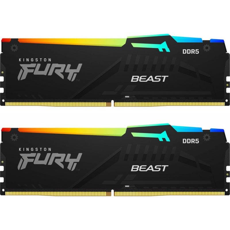 Memorie DDR Kingston DDR5 32GB frecventa 4800 MHz, 16GB x 2 module, radiator, iluminare RGB, latenta CL38, "KF548C38BBAK2-32"
