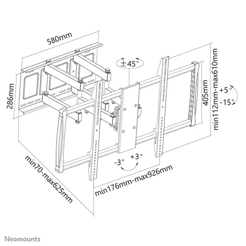 Neomounts Screen TV Wall Mount TiltLFD 60"-100" "LFD-W8000" — miniatură