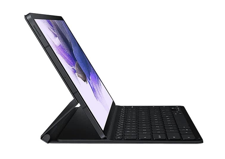 Galaxy Tab S8+ / S7+ / S7 FE (12.4"); Book Cover Keyboard; Black (One Piece type) "EF-DT730UBEGEU" — miniatură