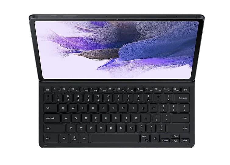 Galaxy Tab S8+ / S7+ / S7 FE (12.4"); Book Cover Keyboard; Black (One Piece type) "EF-DT730UBEGEU" — miniatură
