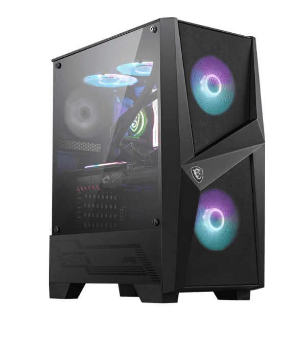 MSI MAG FORGE 100R case 2xUSB 3.0 2x120mm ARGB Fan 1x120mm black Fan Tempered Glass, "MAG FORGE 100R"