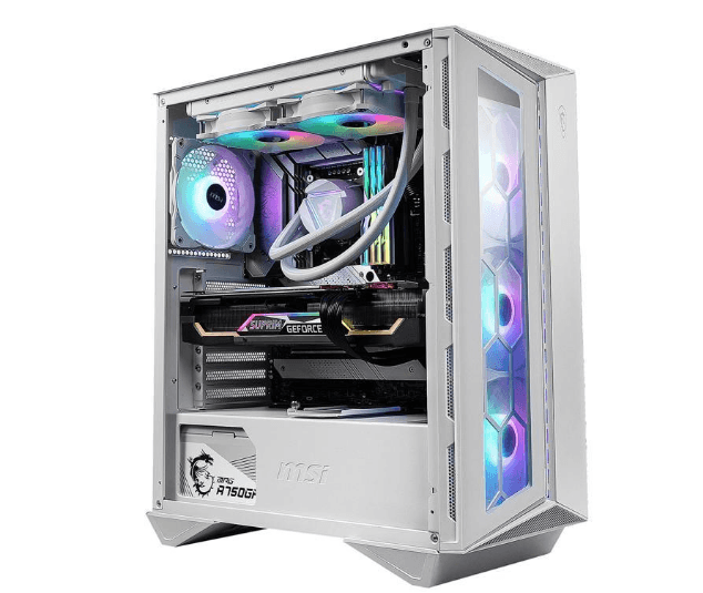 MSI MPG GUNGNIR 110R WHITE Global 2xUSB 3.0 1xType C 4x120mm ARGB Fan Tempered Glass Window Brown Box, "MPG GUNGNIR 110R WHITE"