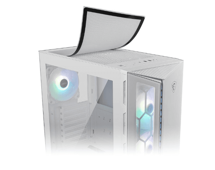 MSI MPG GUNGNIR 110R WHITE Global 2xUSB 3.0 1xType C 4x120mm ARGB Fan Tempered Glass Window Brown Box, "MPG GUNGNIR 110R WHITE" — miniatură