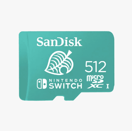 SANDISK/NINTENDO MICROSDXC/512GB V30 C10 100MB/S R 90MB/S W, "SDSQXAO-512G-GNCZN"