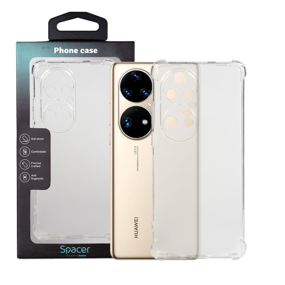 Husa Huawei telefon P 50 Pro, transparent, tip back cover, protectie suplimentara antisoc la colturi, material flexibil TPU, "SPPC-HU-P-50P-CLR"
