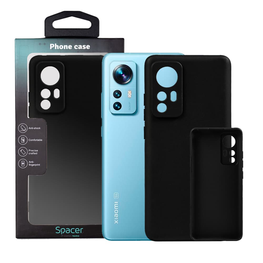 Husa Xiaomi 12 X Spacer, negru, grosime 1.5mm, material flexibil TPU "SPPC-XI-12X-TPU"
