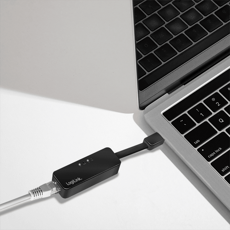 CABLU USB LOGILINK adaptor, USB 3.0 (T) la RJ45 (M), 14cm lungime totala, "UA0184A" — miniatură