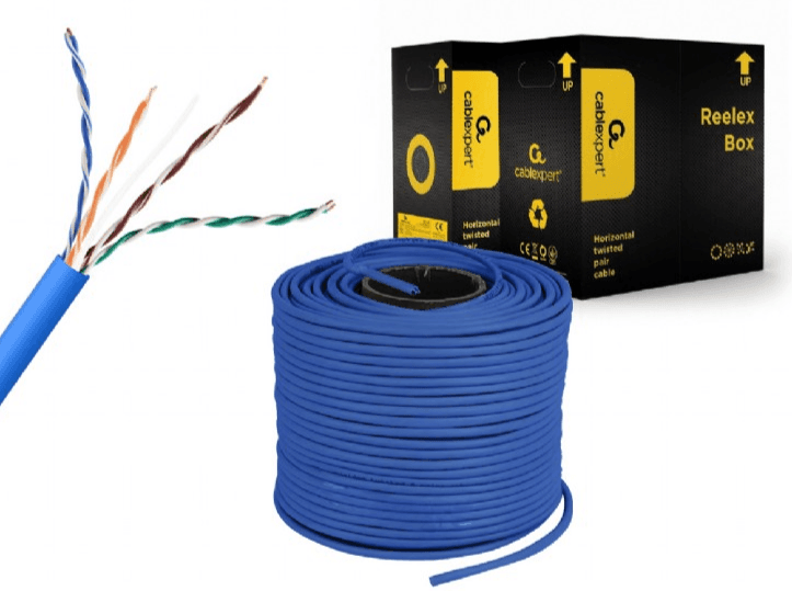 ROLA CABLU UTP GEMBIRD, Cat5e, 305m, Cupru-Aluminiu, Solid, AWG24, blue, "UPC-5004E-SOL-B"