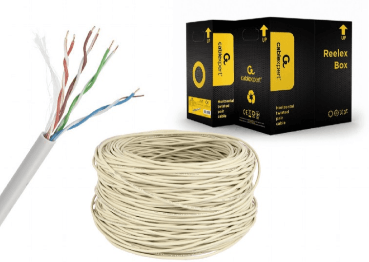 ROLA CABLU UTP GEMBIRD, Cat5e, 305m, Cupru-Aluminiu, Solid, AWG24, yellow, "UPC-5004E-SOL-Y"