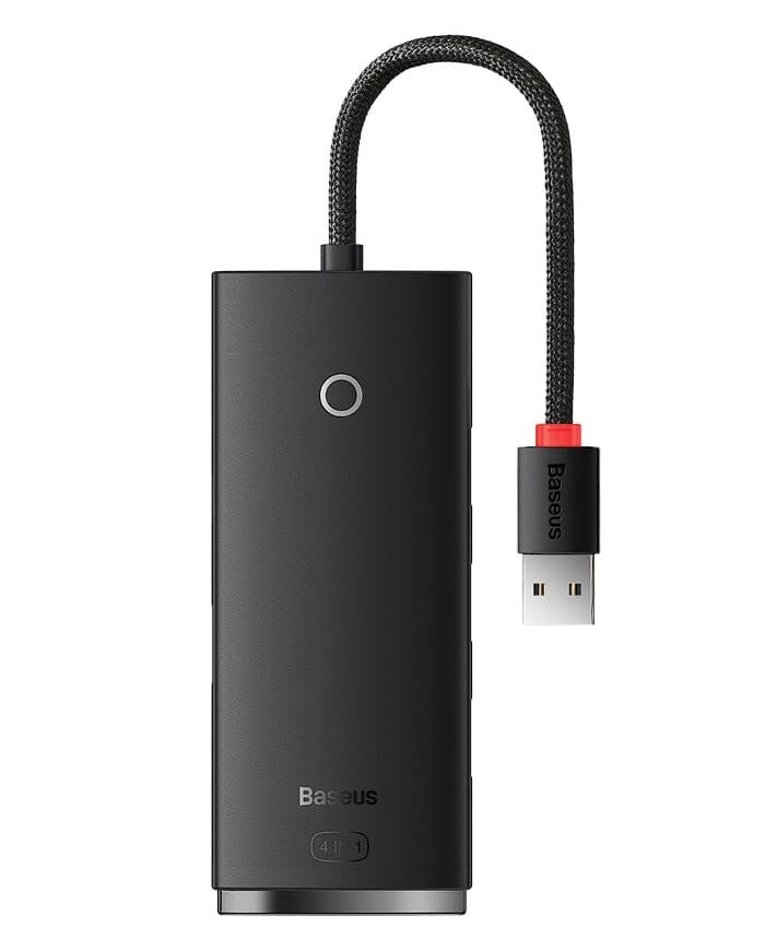 HUB extern Baseus Lite, porturi USB: USB 3.0 x 4, conectare prin USB 3.0, lungime 2m, negru, "WKQX030201" - 6932172606220