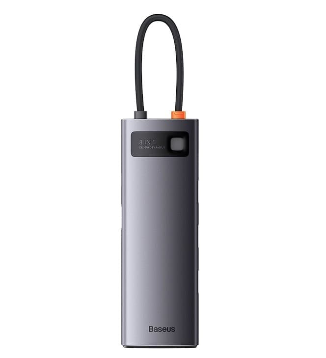 DOCKING Station Baseus Metal Gleam, conectare PC USB-C, USB 3.0 x 3, VGA x 1, USB-Cx1 PD 20V/5A, HDMIx1/4K/30Hz,SD/microSD, gri "WKWG030213" - 6932172608262