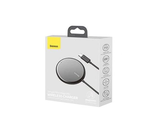 INCARCATOR wireless Baseus Simple Qi 15W, compatibilitate smartphones, incarcare MagSafe Iphone 12/13, cablu Type-C lungime 1.5m, negru "WXJK-F01" - 6953156202467 — miniatură