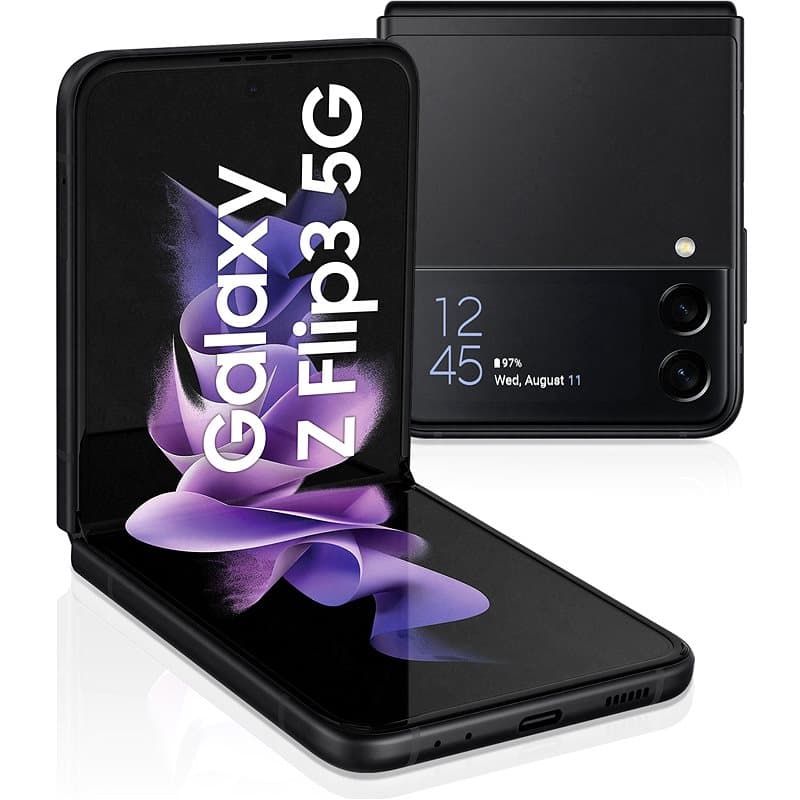SmartPhone Samsung Z Flip3 F711 Dual SIM 128GB 8GB RAM 5G Phantom Black, "PHT15100"