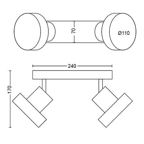 BUKKO plate/spiral black 2x4.3W 24V "000008718696169544" — miniatură