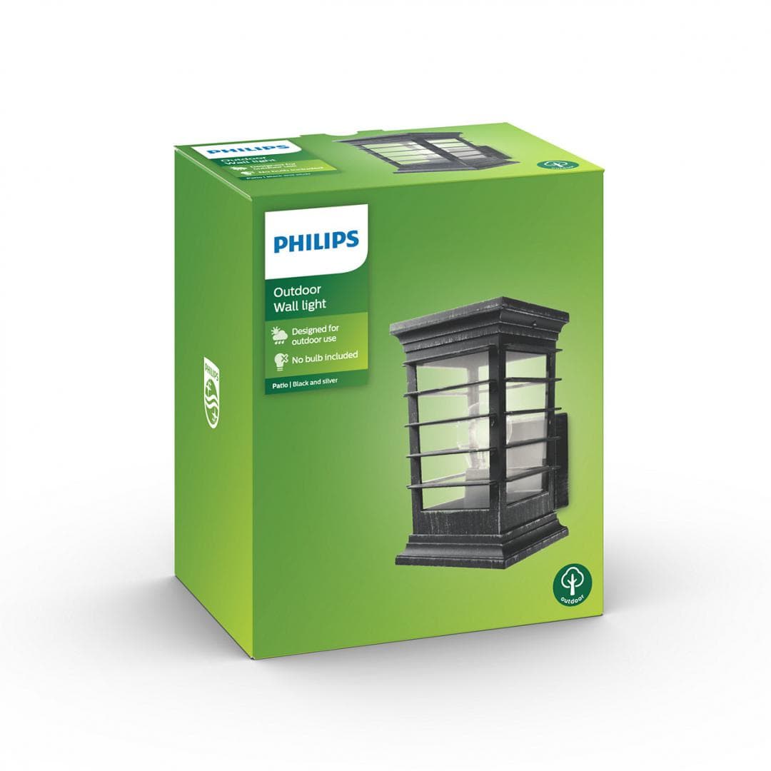Patio wall lantern grey 1x60W 230V "000008718696169827"