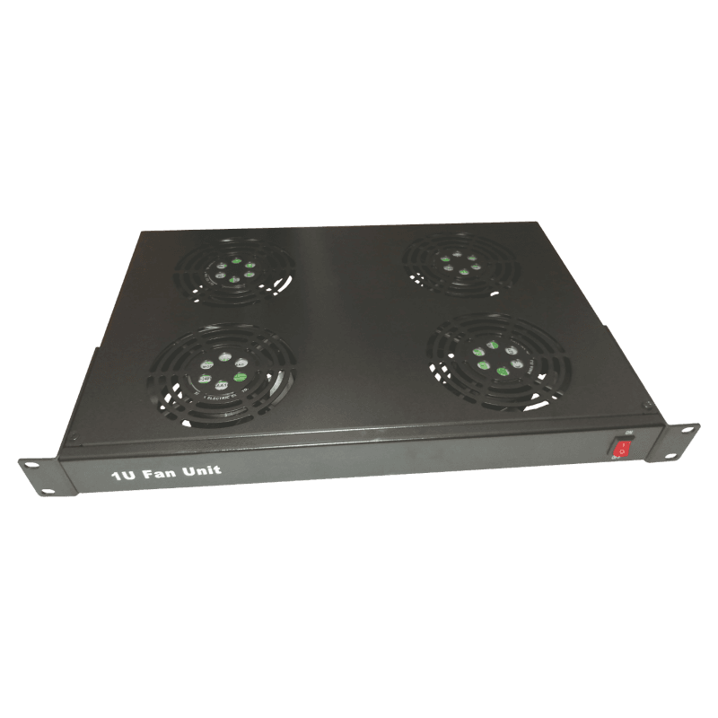 Ventilator 4 fan + cablu alimentare 1,5m, 1U, negru - DATEUP "9801130771"