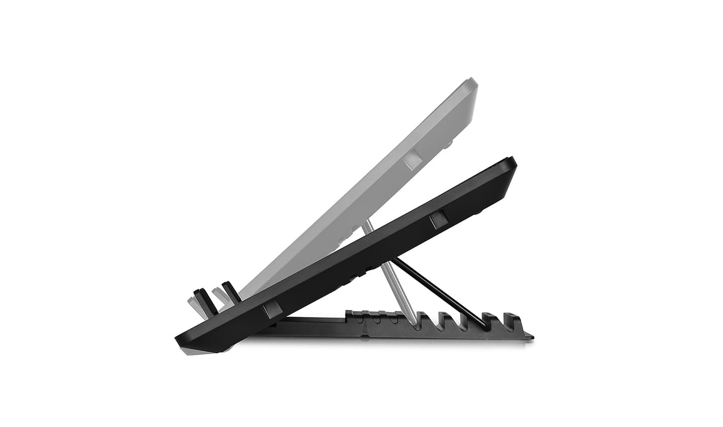 STAND DEEPCOOL notebook 15.6" U PAL, sita metal, 2 x fan 14cm, USB 3.0, 6 unghiuri de ajustare, design anti-alunecare, black "DP-N214A5-UPAL" — miniatură