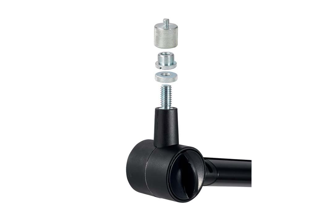 SUPORT ergonomic KENSINGTON A1020, flexibil, rot 360 grade, optimizat pt. mic, web cam, sisteme de iluminare, filete montare 3/8", 1/4", 5/8, extindere orizontala 826mm / verticala 949mm, "K87652WW" — miniatură