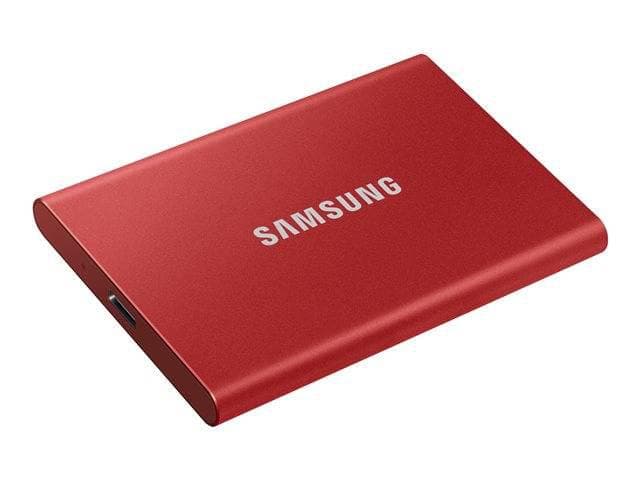 SAMSUNG Portable SSD T7 500GB extern USB 3.2 Gen 2 metallic red, "MU-PC500R/WW"