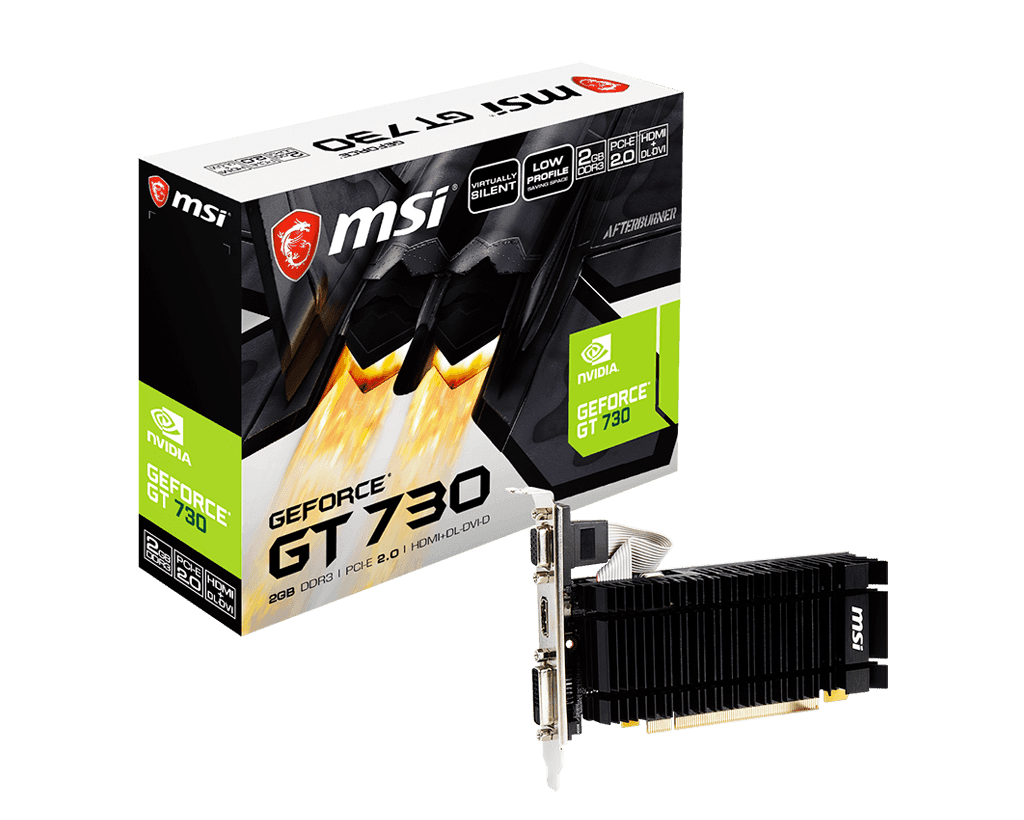 MSI GeForce GT 730 2GB Low Profile black PCB, "N730K-2GD3H/LPV1"