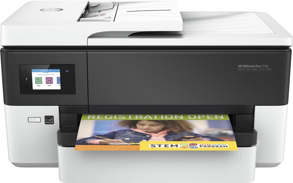 Multifunctional Inkjet Color HP Officejet Pro 7720,A3,Functii:Impr|Scan|Cop|Fax,Vit Print Mono:22 ppm,Vit Print color:18 ppm,Conectiv:USB|Retea|WiFi,Duplex:Da,ADF:ADF"Y0S18A"