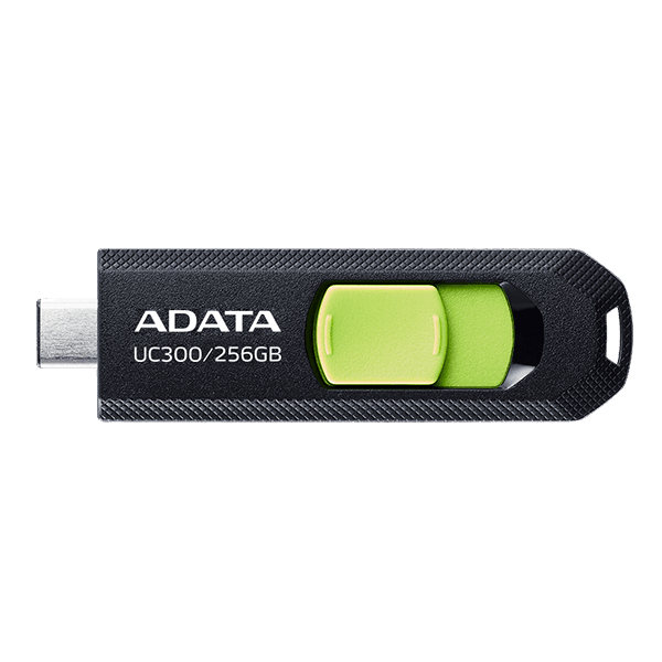MEMORIE USB Type-C 3.2 ADATA 256 GB, retractabila, carcasa plastic, negru / verde "ACHO-UC300-256G-RBK/GN"