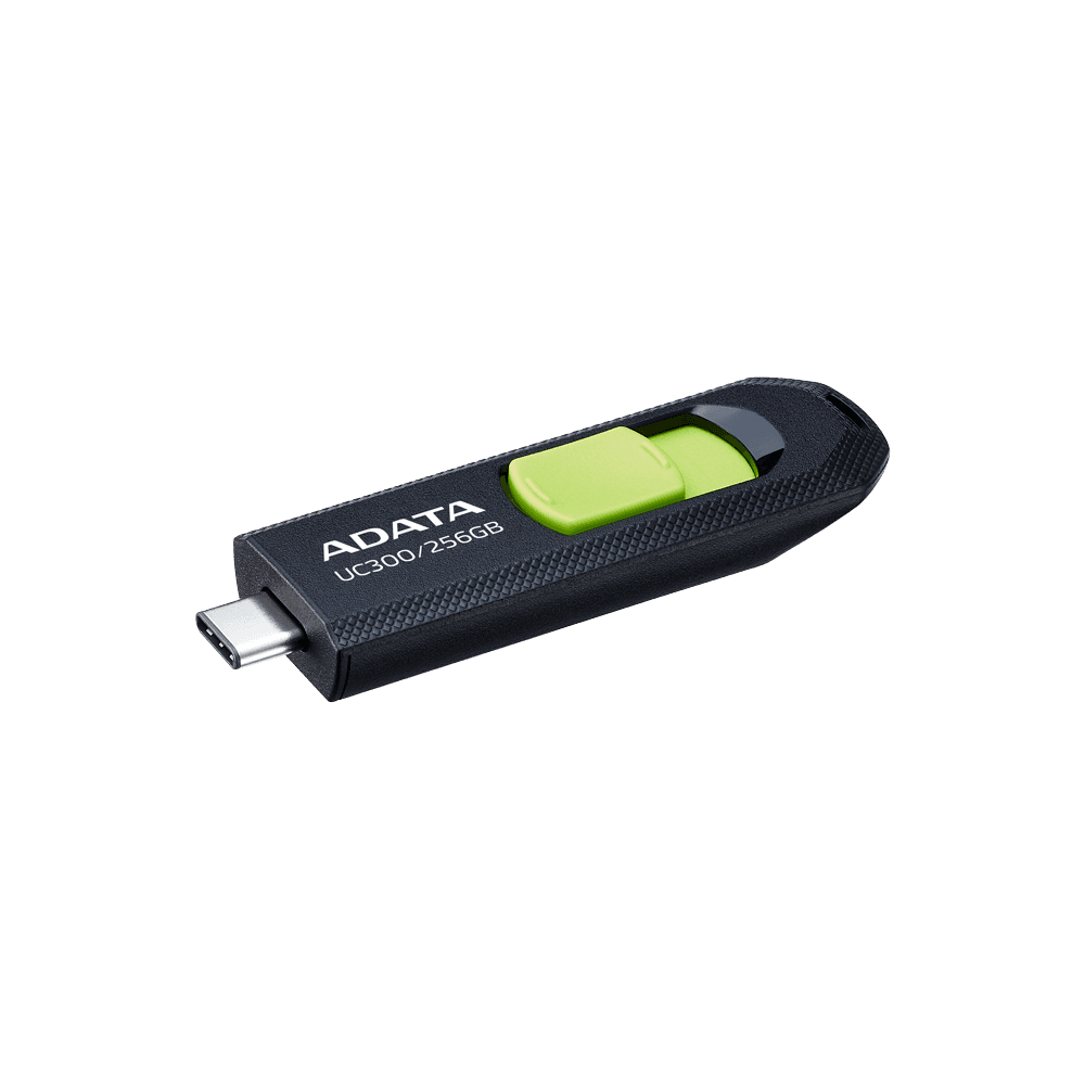 MEMORIE USB Type-C 3.2 ADATA 256 GB, retractabila, carcasa plastic, negru / verde "ACHO-UC300-256G-RBK/GN" — miniatură