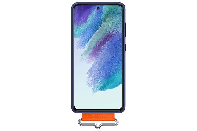 Galaxy S21 FE; Silicone Cover with Strap; Navy "EF-GG990TNEGWW" — miniatură