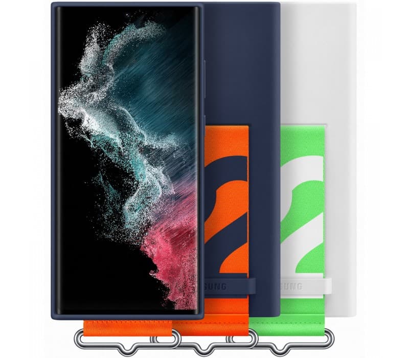 Galaxy S22 Ultra; Silicone Cover with Strap; Navy "EF-GS908TNEGWW" — miniatură