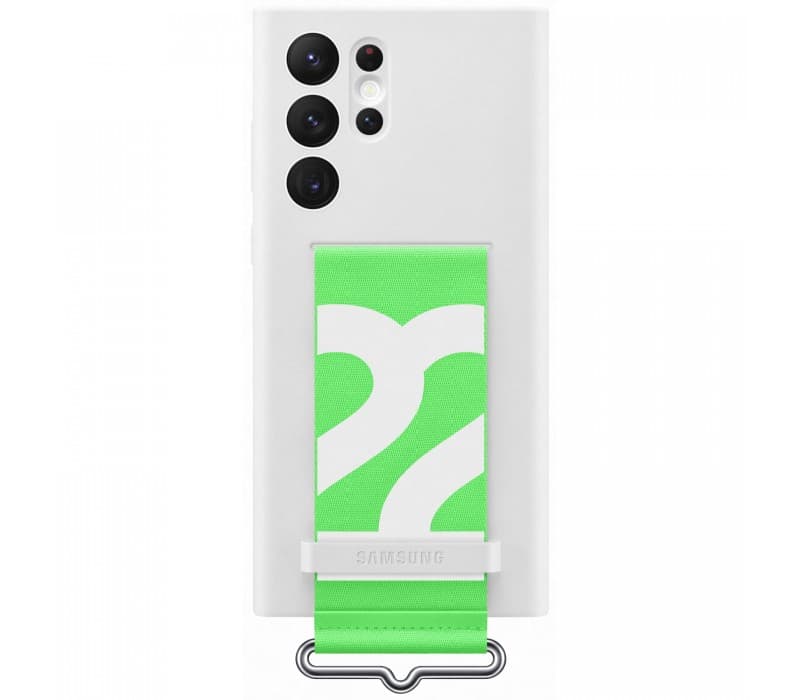 Galaxy S22 Ultra; Silicone Cover with Strap; White "EF-GS908TWEGWW"