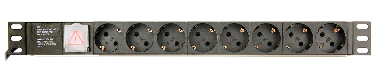 PDU GEMBIRD 1U pt. rack 19 inch, 8 prize Schuko, intrare Schuko, max 10 A, on/off, 3 m, "EG-PDU-014"