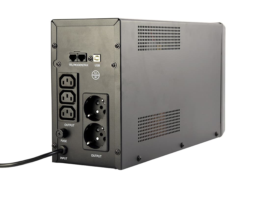 UPS GEMBIRD, Line Int. cu management, mini tower, 2000VA/1200W, AVR, IEC x 3/ Schuko x 2, 2 x baterie 12V/9Ah, display LCD, back-up 1 - 10 min., "EG-UPS-035" — miniatură