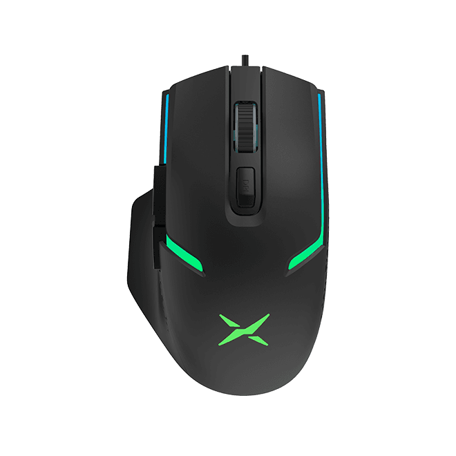 MOUSE DELUX, gaming, cu fir, USB, optic, 3600 dpi, butoane/scroll 6/1, RGB light, cablu braided 1.6m, negru, "M588BU-BK"