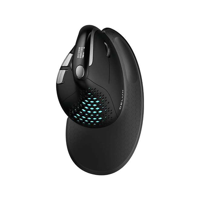 MOUSE DELUX, PC sau NB, wireless, 2.4GHz, BT5.0, optic, 4000 dpi, butoane/scroll 6/1, ergonomic, suport mana, negru, "M618XSD-BK"