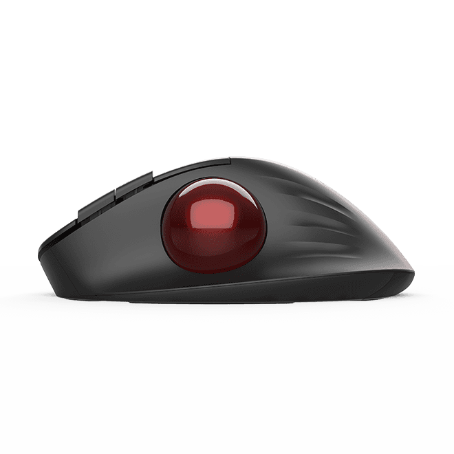 MOUSE DELUX, trackball, wireless, 2.4GHz + BT5.0, USB, optic, 4000 dpi, butoane/scroll 5/1, negru, "MT1DB-BK" — miniatură