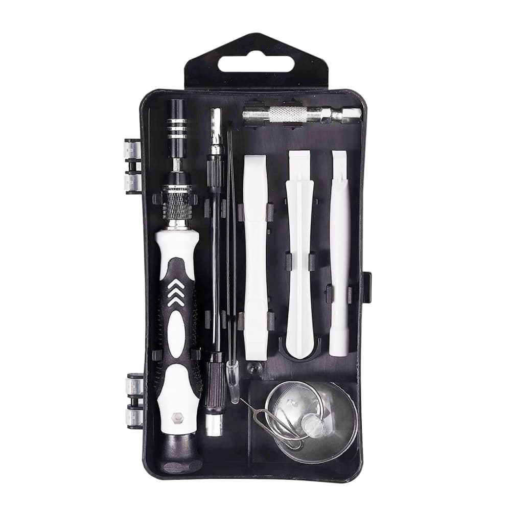 TRUSA REPARATII smartphone, SPACER, functii: insurubare si reparat, 122 produse: 101 capete de surubelnita, surubelnita clasica, penseta si clipsuri deschidere telefon "SPRT-PHONE-122" — miniatură