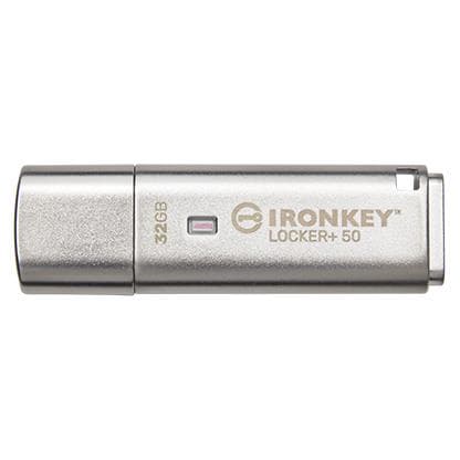 32GB IronKey Locker Plus 50 AES Encrypted, USBtoCloud, "IKLP50/32GB"