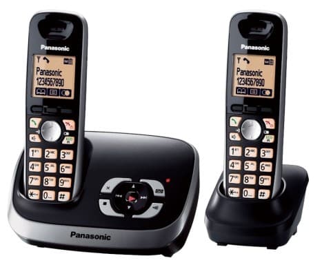 Telefon Panasonic DECT Twin, KX-TG6522GB, robot telefonic, caller ID, negru, "KX-TG6522GB"