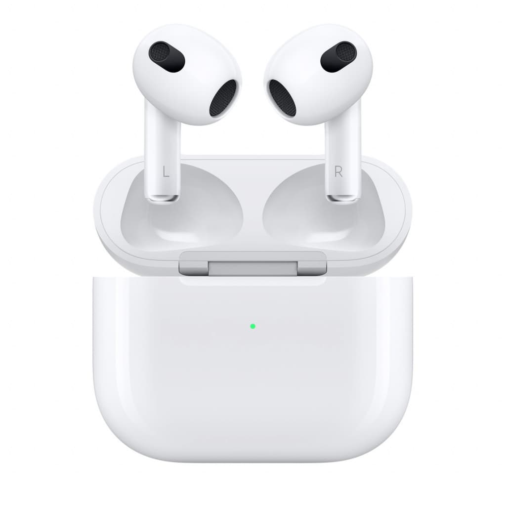 CASTI Apple Airpods gen3, pt. smartphone, cu Case incarcare Lightning, wireless, intraauriculare - butoni, microfon pe casca, conectare prin Bluetooth 5.0, alb, "mpny3zm/a"