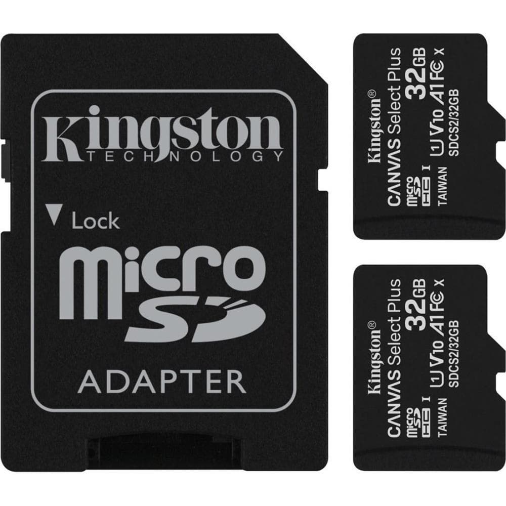 32GB micSDHC Canvas Select Plus 100R A1 C10 Two Pack + Single ADP, "SDCS2/32GB-2P1A"