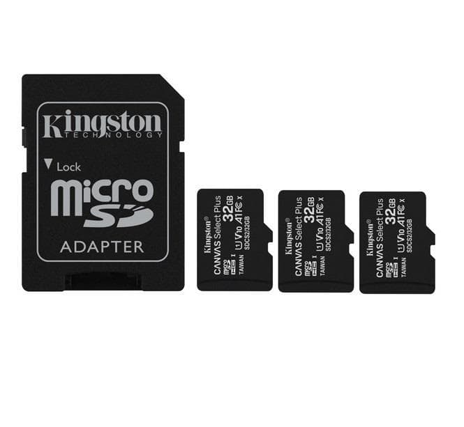 32GB micSDHC Canvas Select Plus 100R A1 C10 Three Pack + Single ADP, "SDCS2/32GB-3P1A"