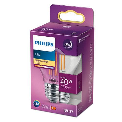 LED CLASSIC 40W E27 WW P45 CL ND RFSRT4, "000008718699763176" — miniatură
