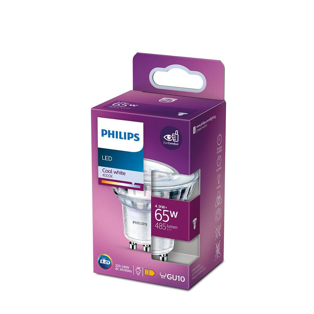LEDCLASSIC 65W GU10 CW 36D ND 1PF/12, "000008719514308732" — miniatură